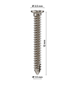 creos™ screw fixation, selbstschneidende Knochenfixierungsschraube, 1,5 x 12 mm (1/Pkg)
