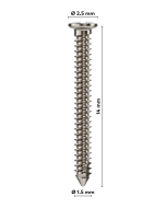 creos™ screw fixation, Self-tapping bone fixation screw, 1.5 x 14 mm (1/pkg)